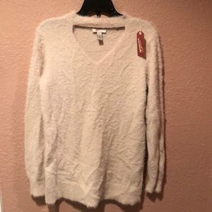 Light pink and sparkly super fuzzy sweater